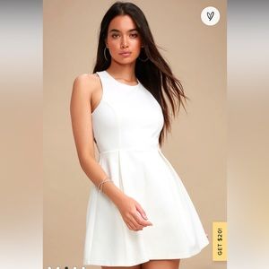 NWT - Lulu’s Cutout and About White Skater Dress!
